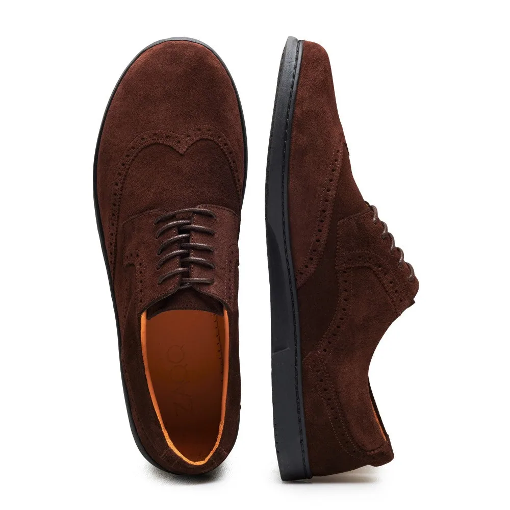 Мужские полуботинки ZAQQ BRIQ Brogue Velours Brown (коричневый цвет), фото 3