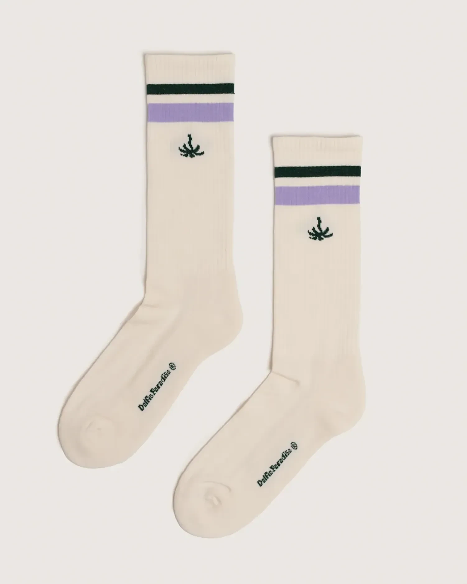 Носки Dolfie Retro 3 (молочный с сиреневой и тёмно-зелёной полосками), фото 1 из 2