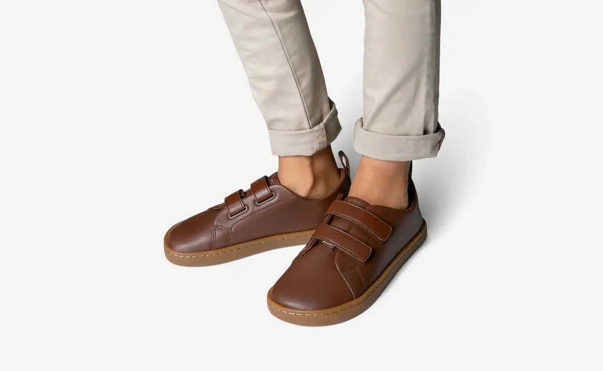 Детские босоногие кроссовки Feelgrounds Original Luxe Kids — ореховый с бежевой подошвой, фото 5