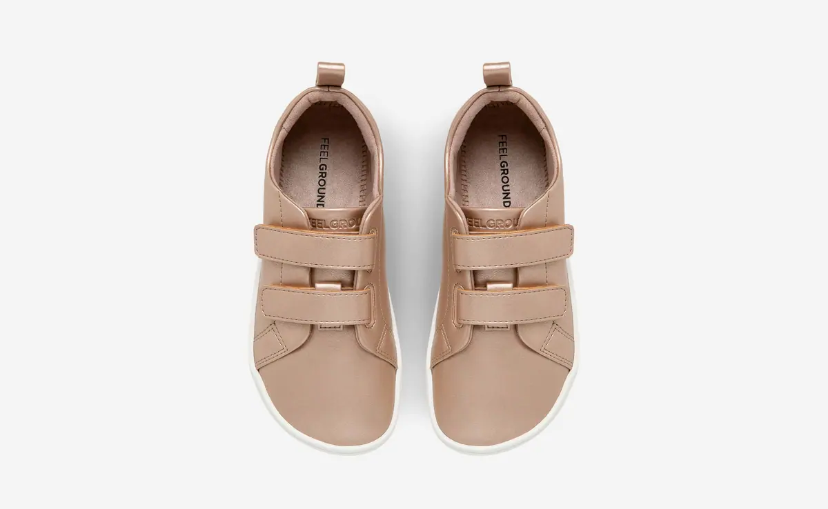 Детские босоногие кроссовки Feelgrounds Original Luxe Kids — металлический розовый, фото 2