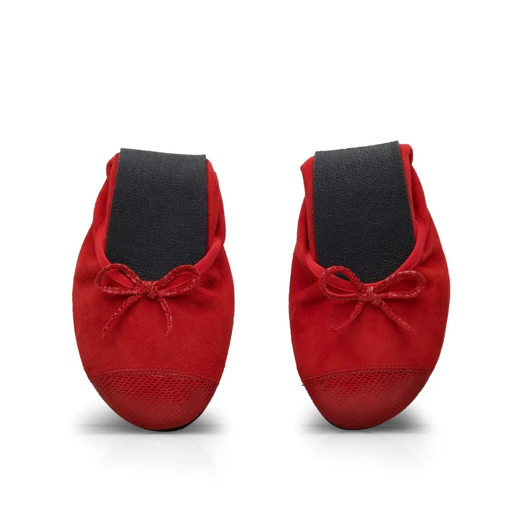 Женские балетки ZAQQ TWIST Velours Red (красный цвет), фото 2