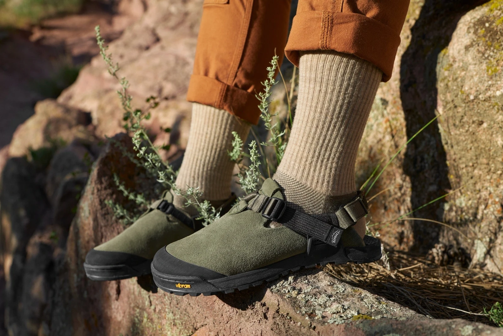 Сабо Bedrock Mountain Clog - Leather Suede — шалфейный, замша, фото 4