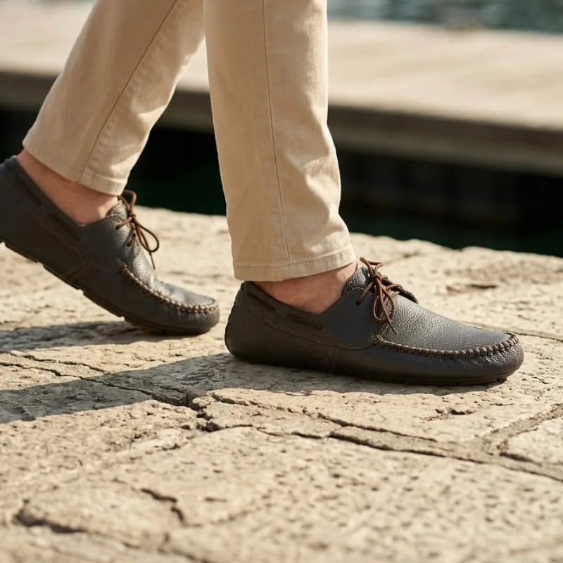 Босоногие топсайдеры Boat Shoes — тёмно-коричневый, фото 2