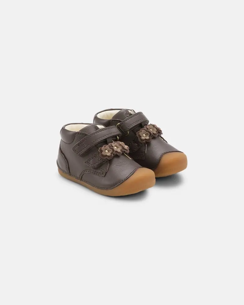 Детская босоногая повседневная обувь Bundgaard Petit Flower Dark Brown — фото 1 из 3