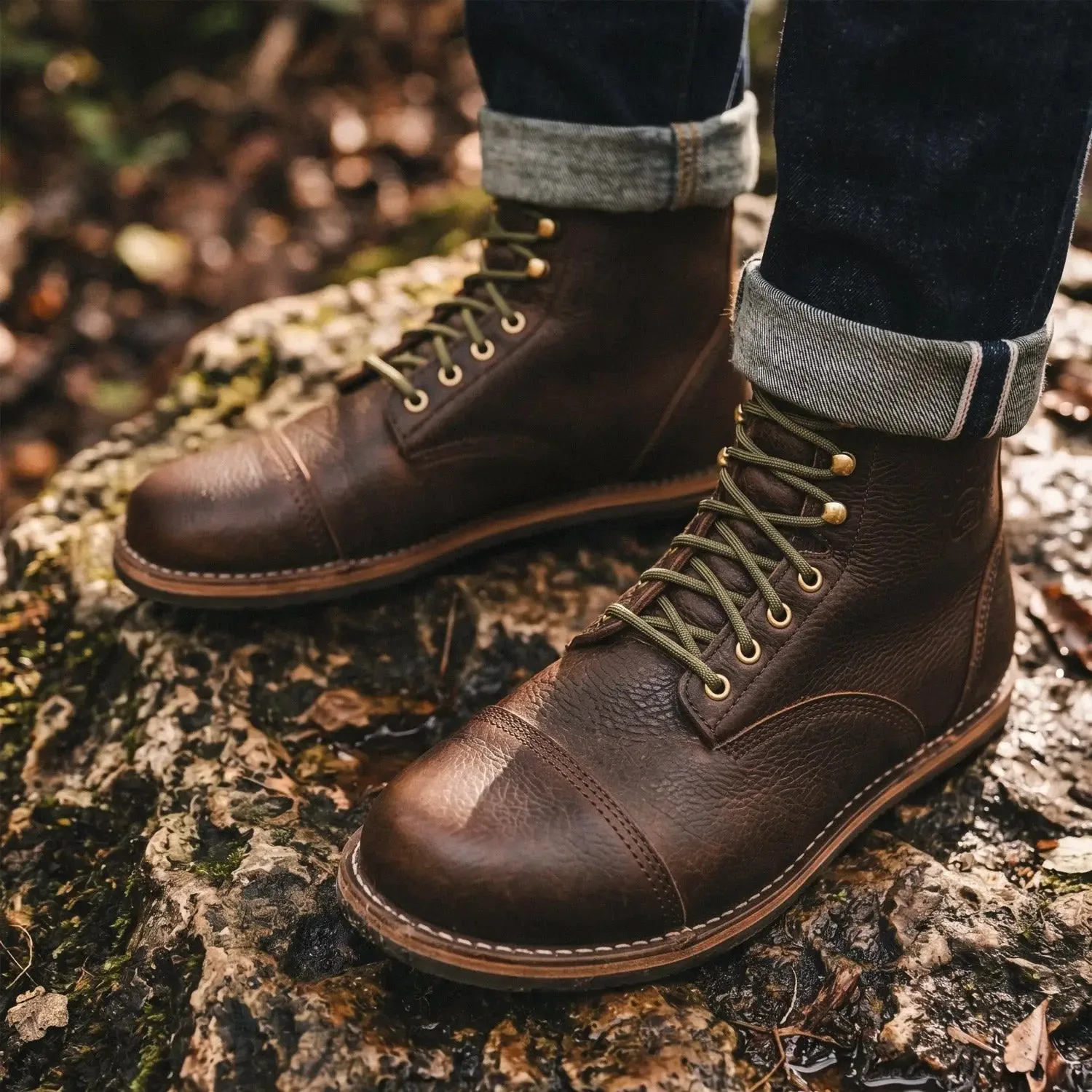 Босоногие кожаные ботинки Bearfoot Bruin-Patriot — табачный, фото 5