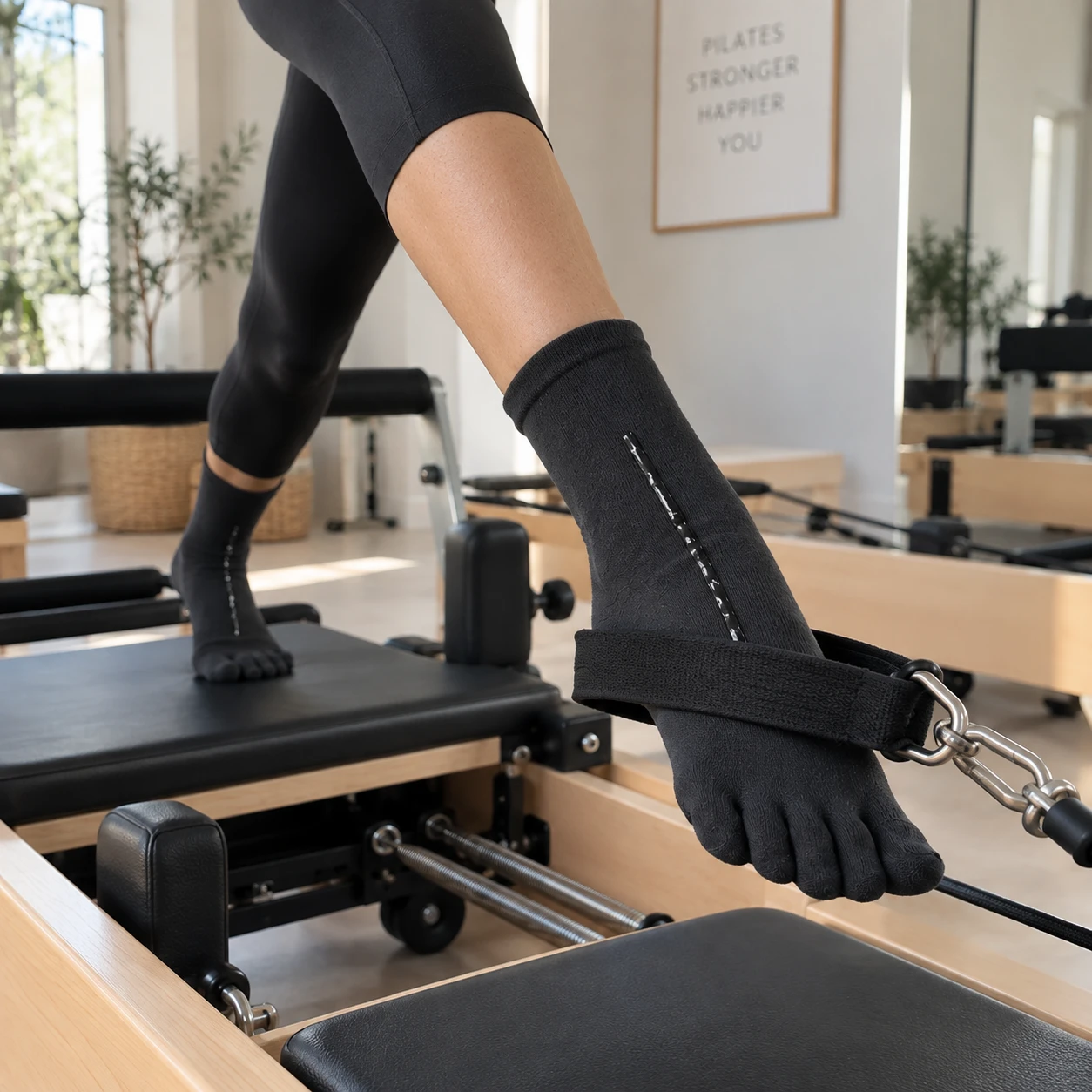 Носки Roots Barefoot противоскользящие пятипалые Dual Grip Pilates — тёмно-серый, фото 3