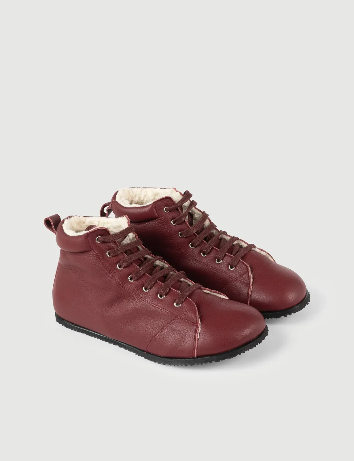 Женские ботинки SHUU Cordones, бордовые, увеличенная полнота, фото 3