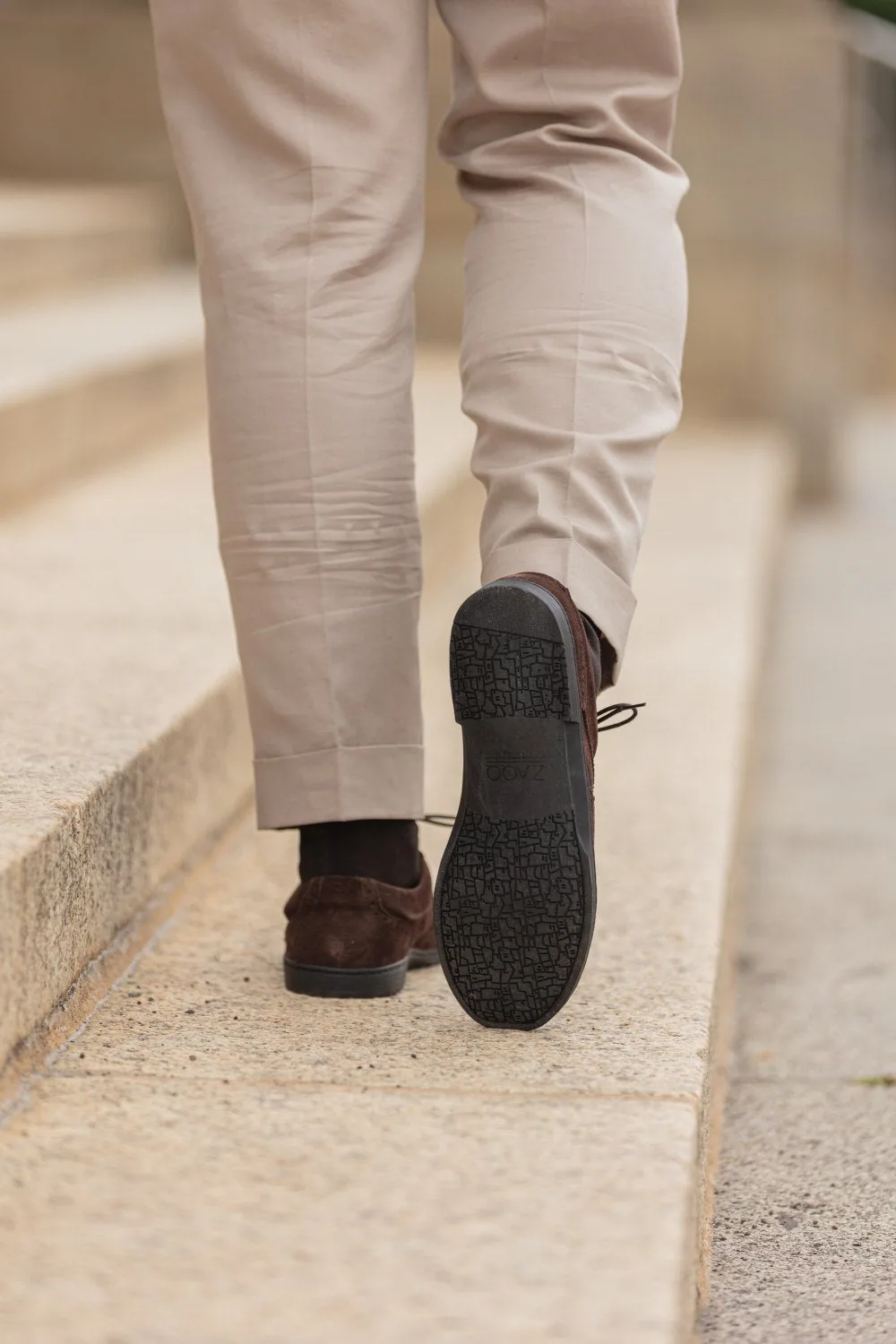 Мужские полуботинки ZAQQ BRIQ Brogue Velours Brown (коричневый цвет), фото 7