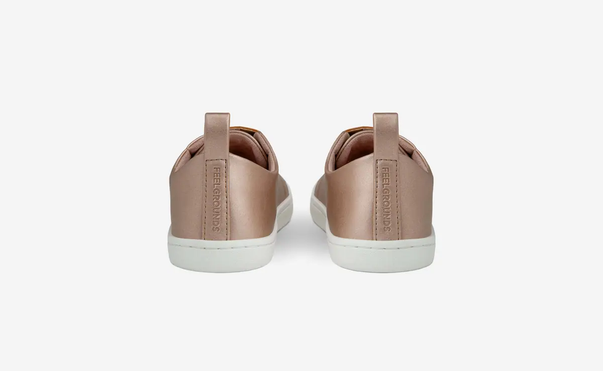 Детские босоногие кроссовки Feelgrounds Original Luxe Kids — металлический розовый, фото 4
