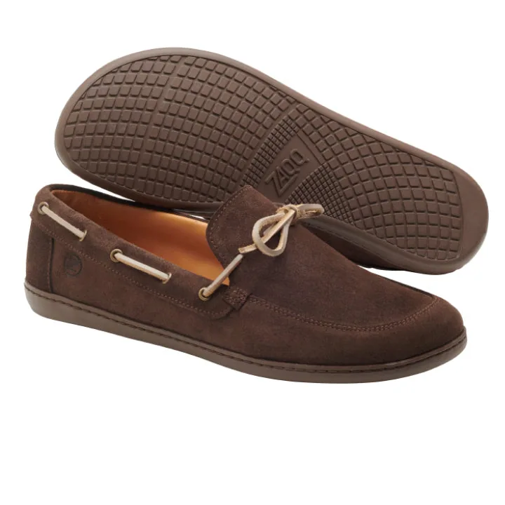 Мужские мокасины ZAQQ QEA Velours Darkbrown (тёмно-коричневый цвет), фото 2