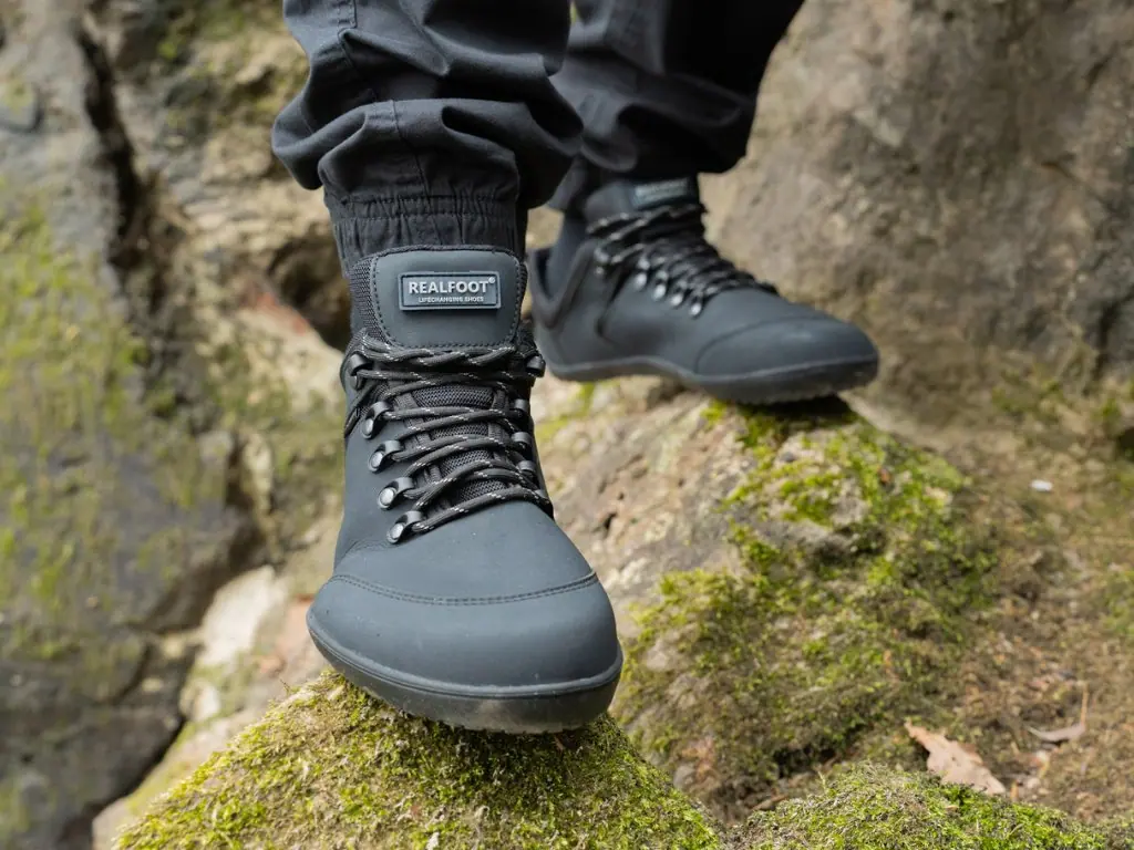 Босоногие ботинки Realfoot Trekker Low Vegan Black, фото 6