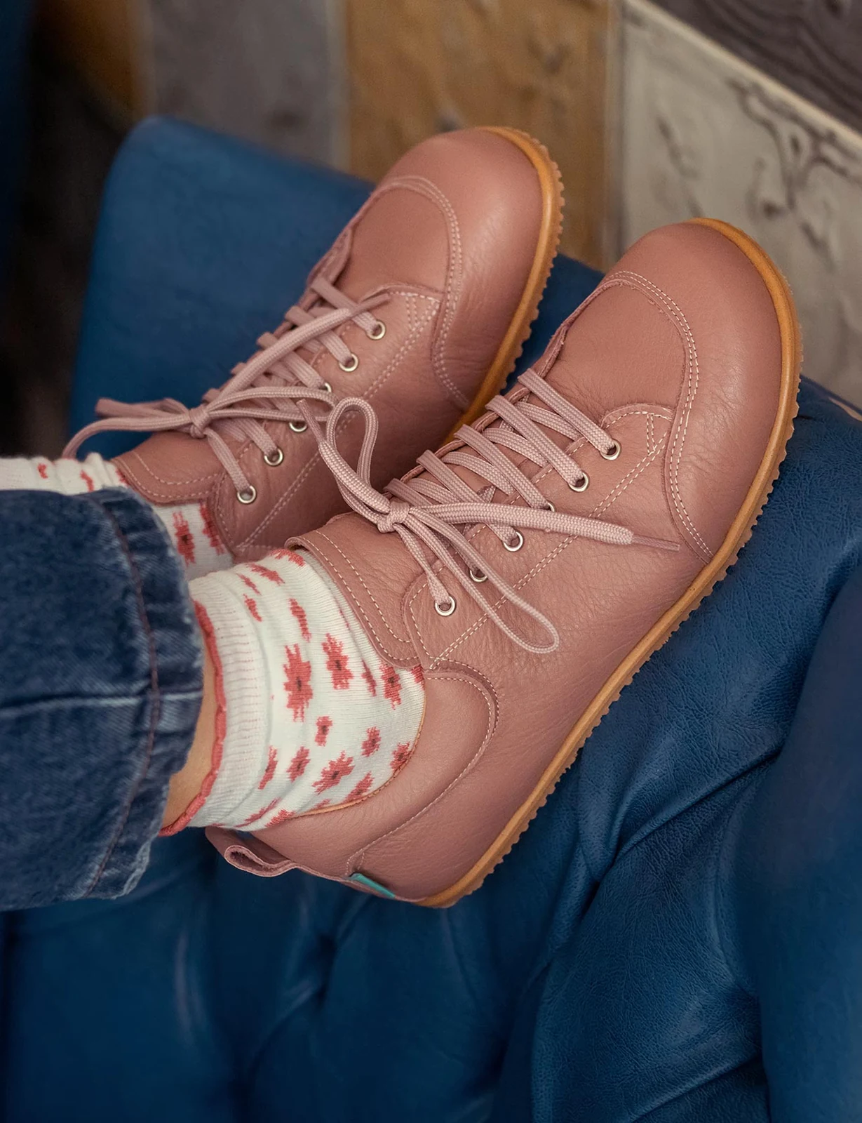 Женские полуботинки SHUU Blucher, пыльно-розовые, фото 2