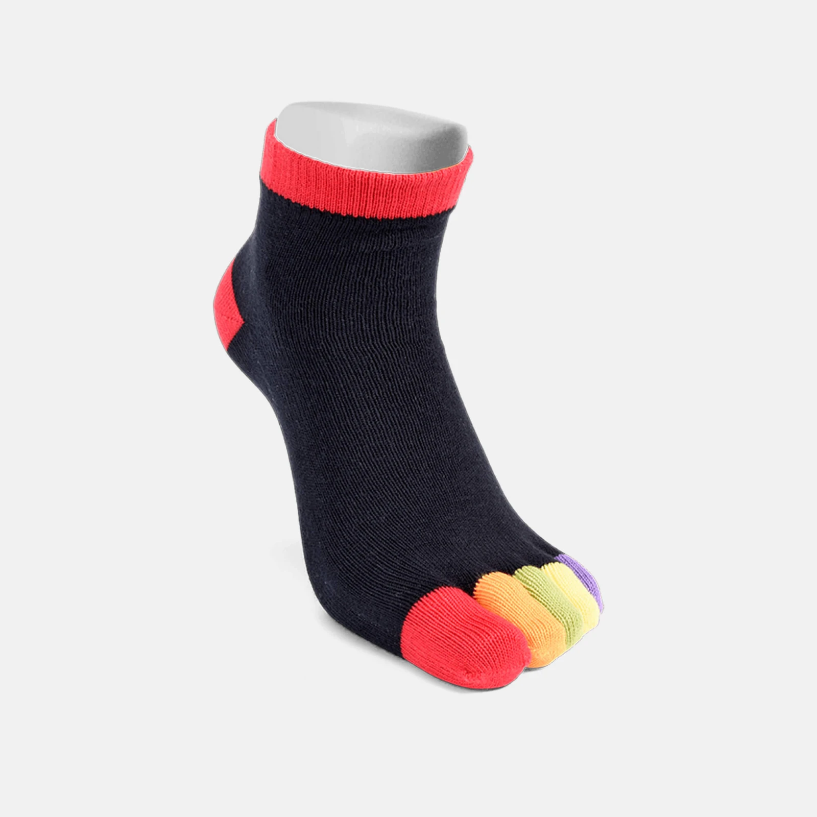 Носки BÄR Zehensocken Rainbow — чёрный / красный, фото 2