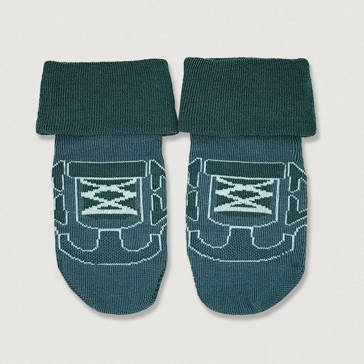 Носки Zapato Feroz противоскользящие для малышей (2 пары) — синий / хаки, фото 2