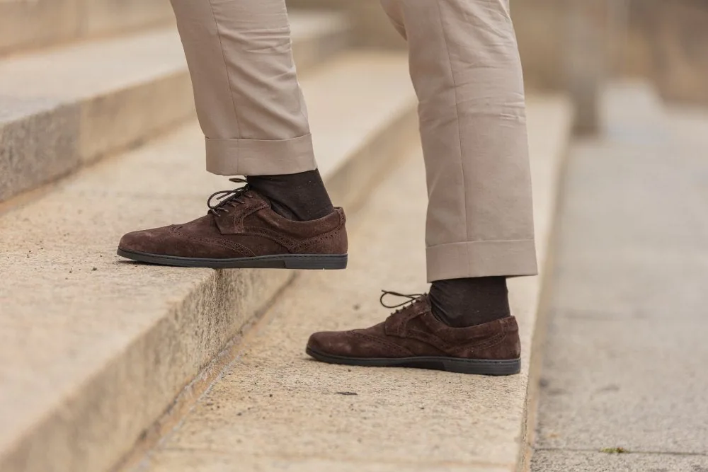 Мужские полуботинки ZAQQ BRIQ Brogue Velours Brown (коричневый цвет), фото 5