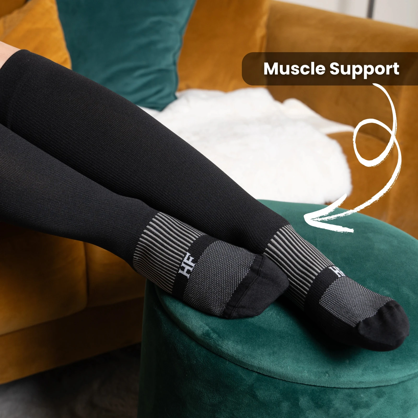 Компрессионные носки Hike Compression (женские, чёрный), фото 4