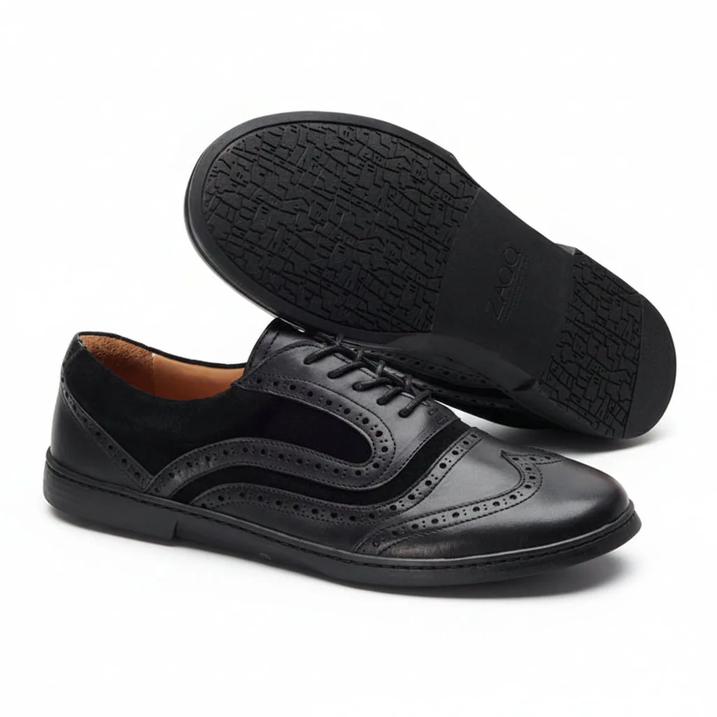 Мужские туфли ZAQQ BRIQ Brogue Deep Black (чёрный цвет), фото 2
