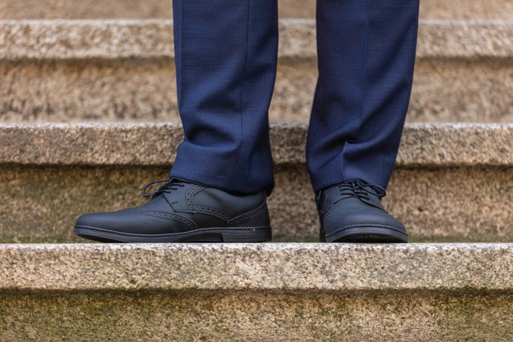 Мужские полуботинки ZAQQ BRIQ Brogue Vegan Black (чёрный цвет), фото 7