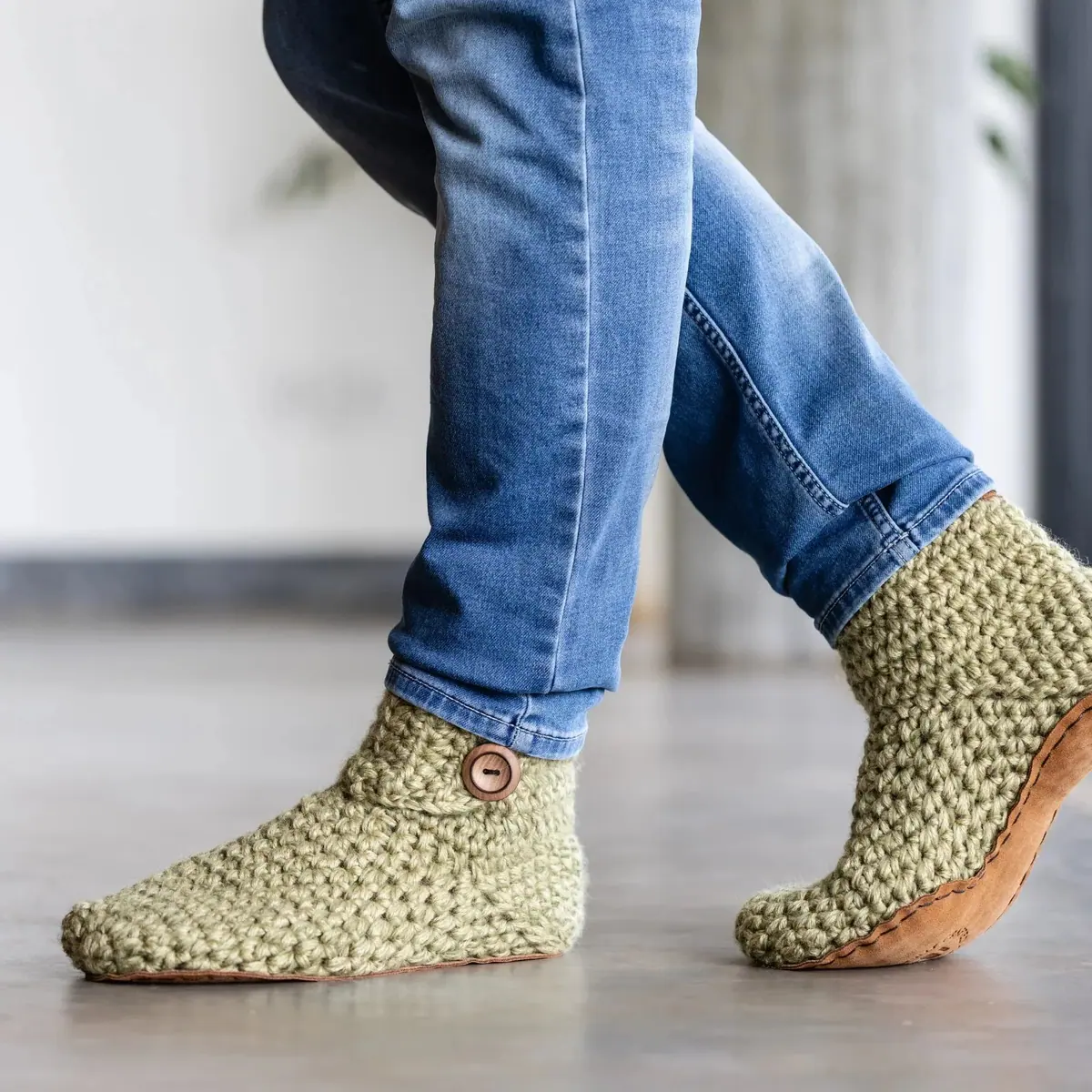 Домашние тапочки-ботинки Kingdom of Wow Classic Bootie — мшисто-зелёный, фото 4