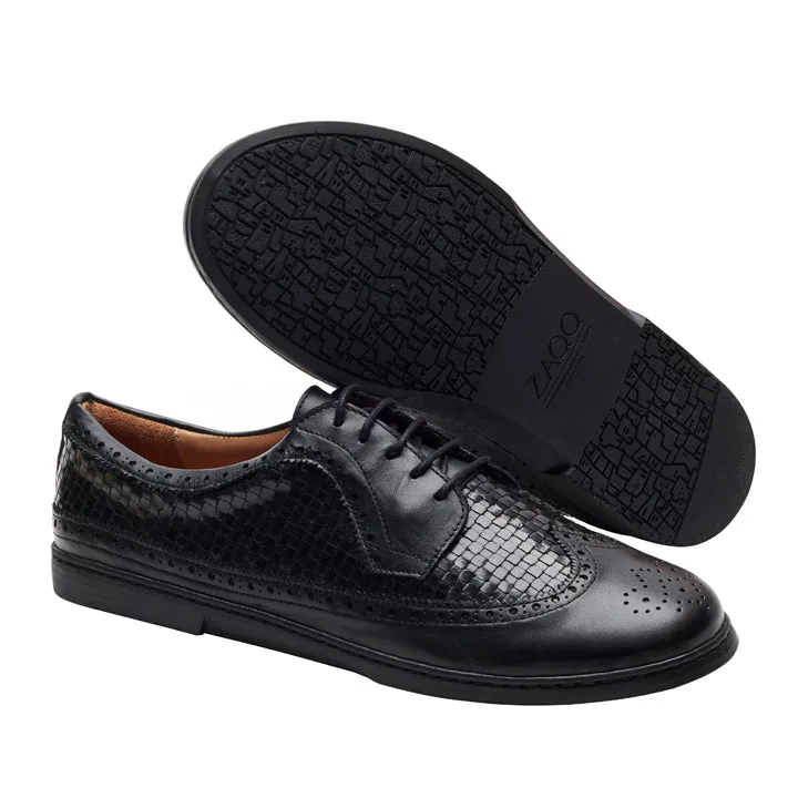Мужские туфли ZAQQ BRIQ Brogue Tresse Black (чёрный цвет), фото 2