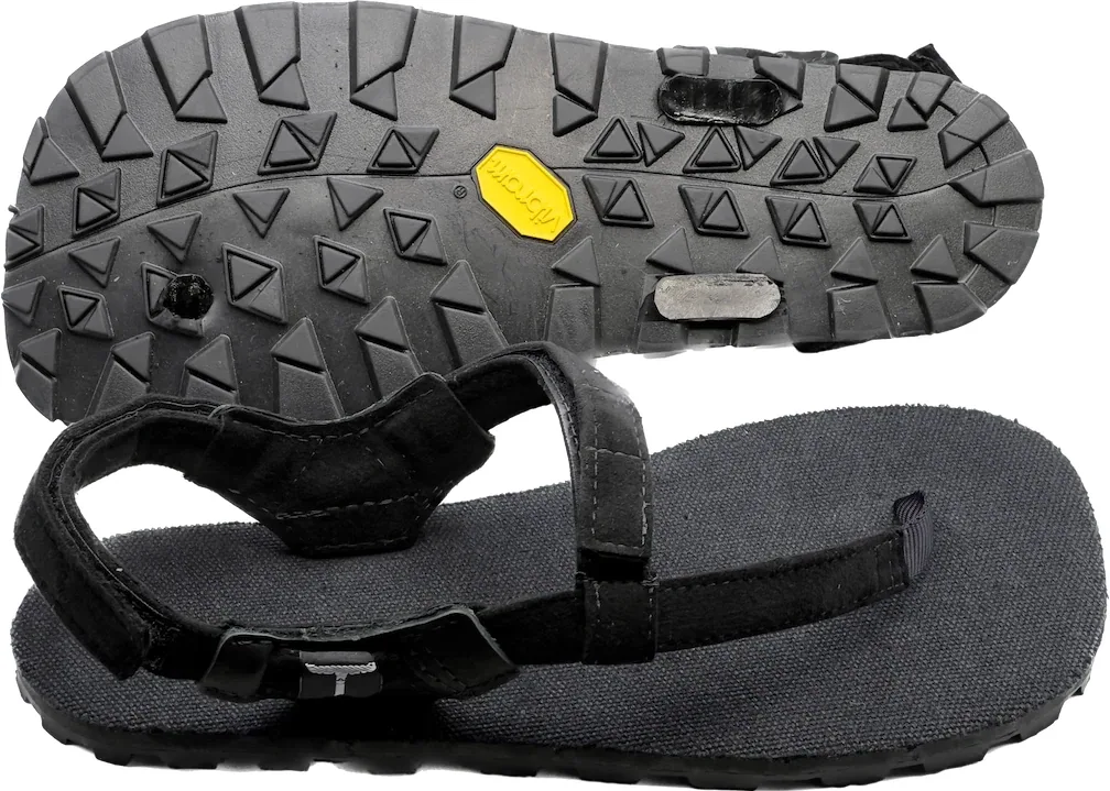 Сандалии Toetem Frontier BlackBear 3.0 — чёрное конопляное покрытие, чёрные ремешки, стандартная колодка, фото 2