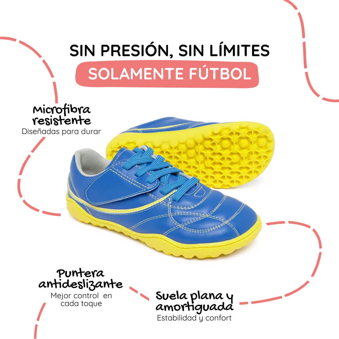 Детские футбольные ботинки Zapato Feroz «Amunt» — ярко-синий и жёлтый, фото 3