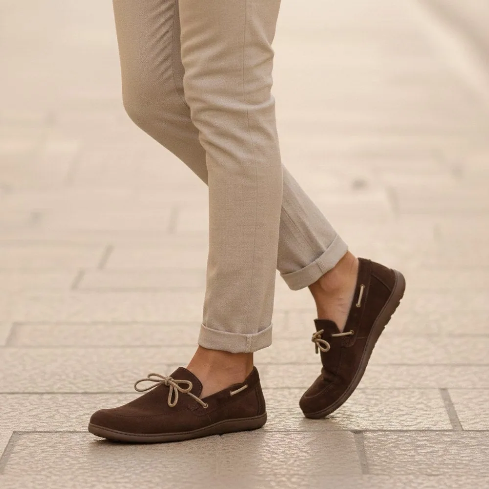 Мужские мокасины ZAQQ QEA Velours Darkbrown (тёмно-коричневый цвет), фото 8