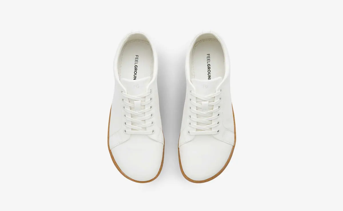 Босоногие кроссовки Feelgrounds Original Luxe — белый с бежевой подошвой, фото 3