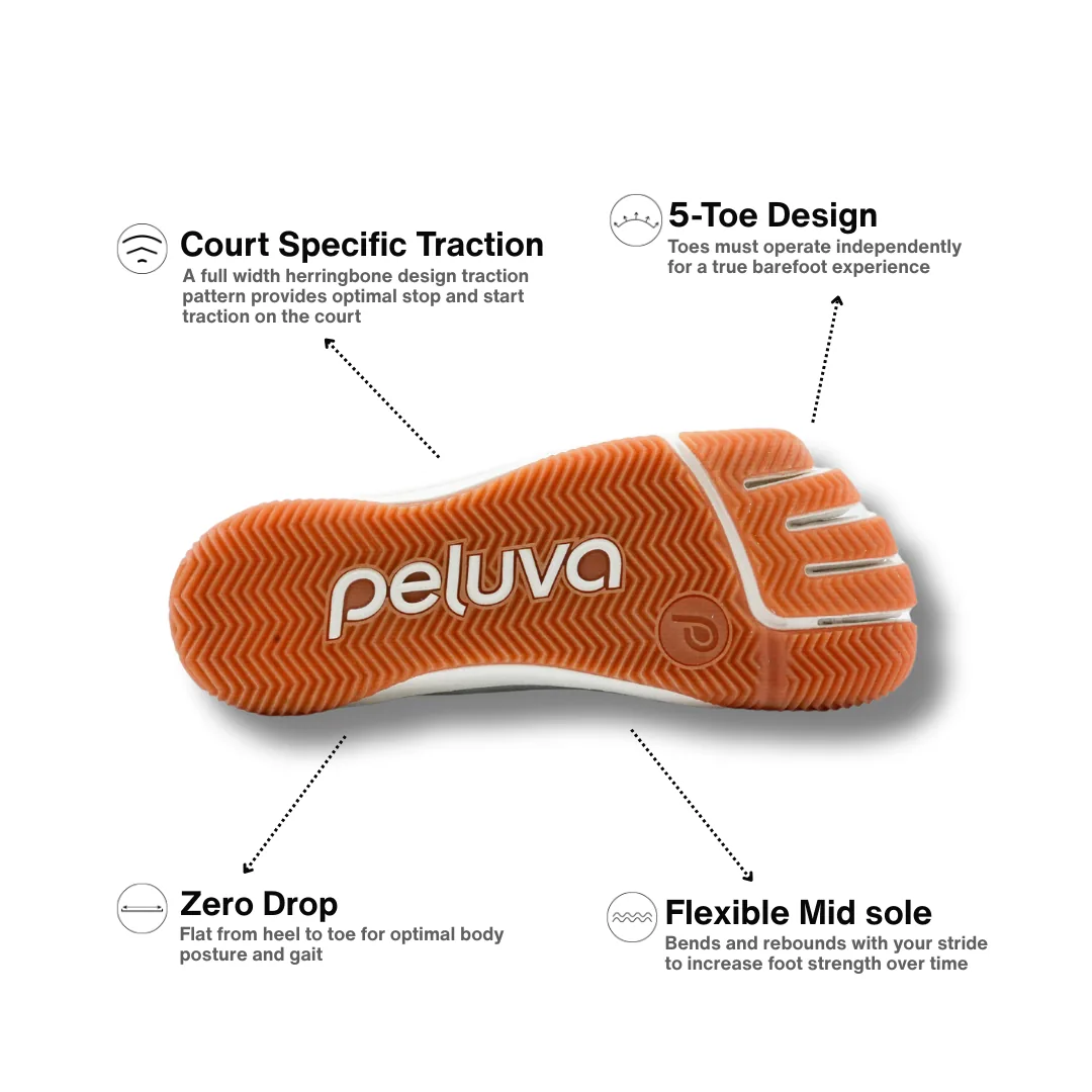 Мужская обувь для корта Peluva Court Ad-In — Белый, рыже-коричневая подошва, фото 2