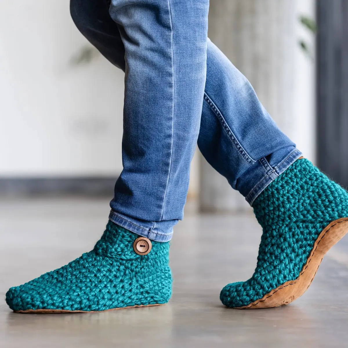 Домашние тапочки-ботинки Kingdom of Wow Classic Bootie — бирюзовый, фото 5