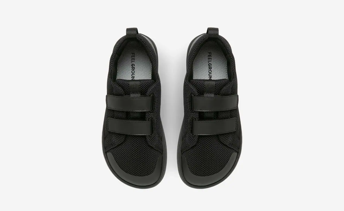 Детские босоногие кроссовки Feelgrounds Original Mesh Kids — чёрный, фото 2