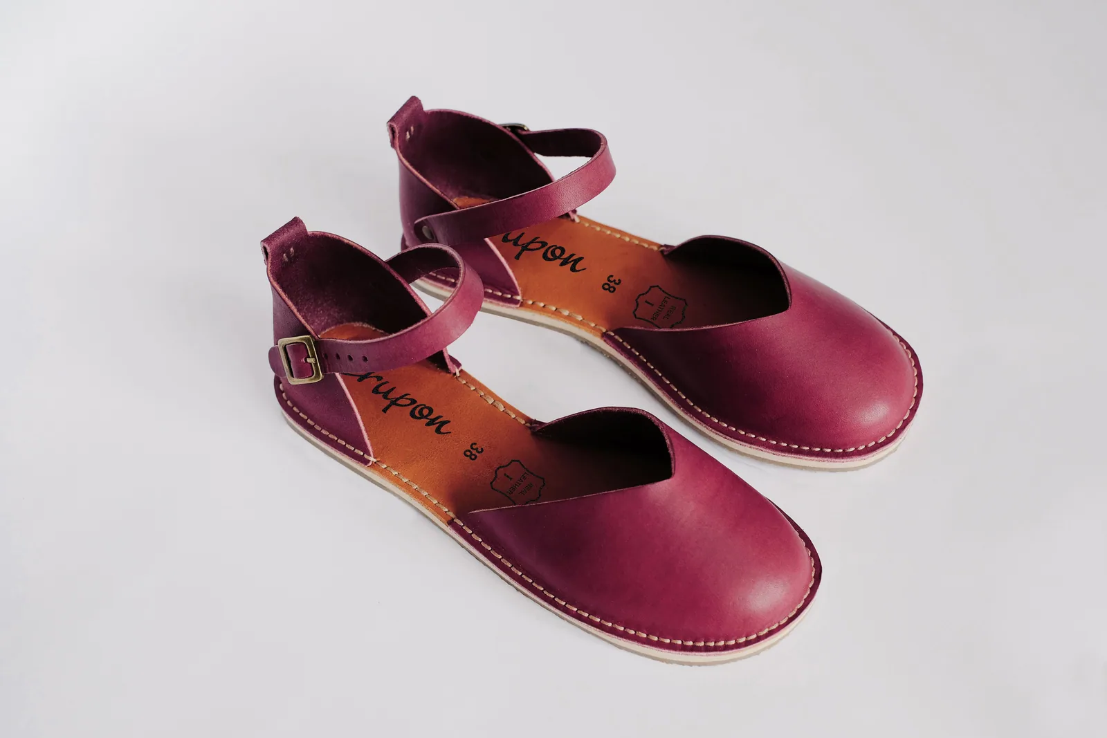 Босоногие сандалии Crupon Trevi Leaf — винный, фото 6