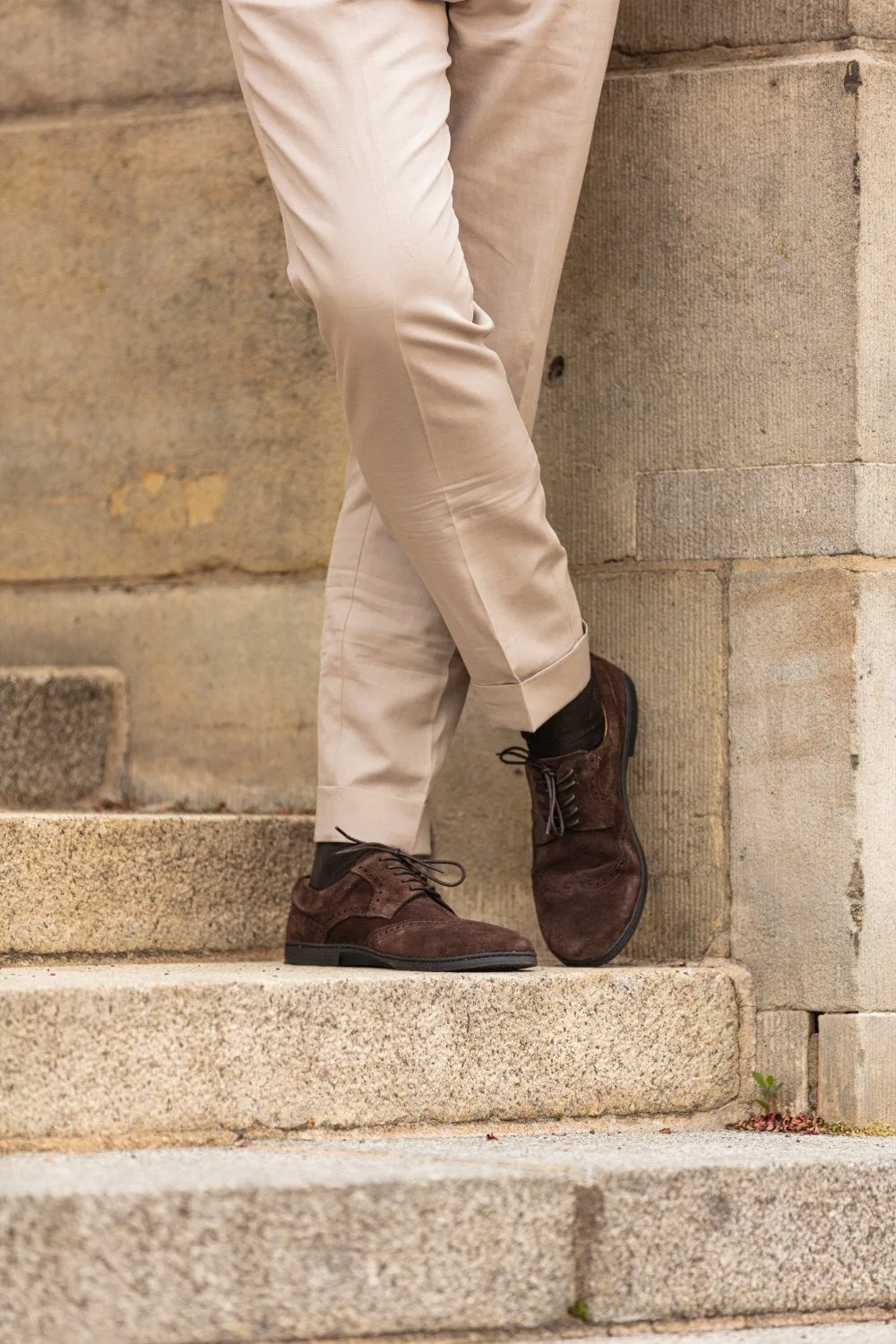 Мужские полуботинки ZAQQ BRIQ Brogue Velours Brown (коричневый цвет), фото 13