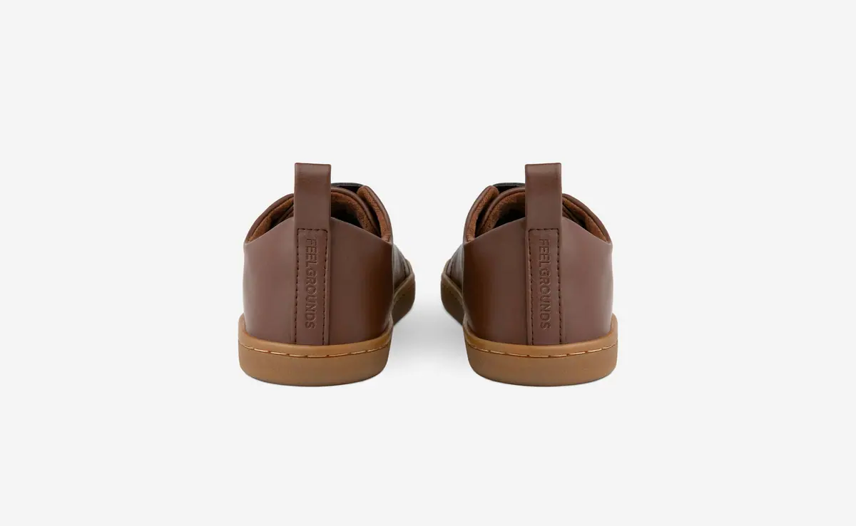 Детские босоногие кроссовки Feelgrounds Original Luxe Kids — ореховый с бежевой подошвой, фото 4