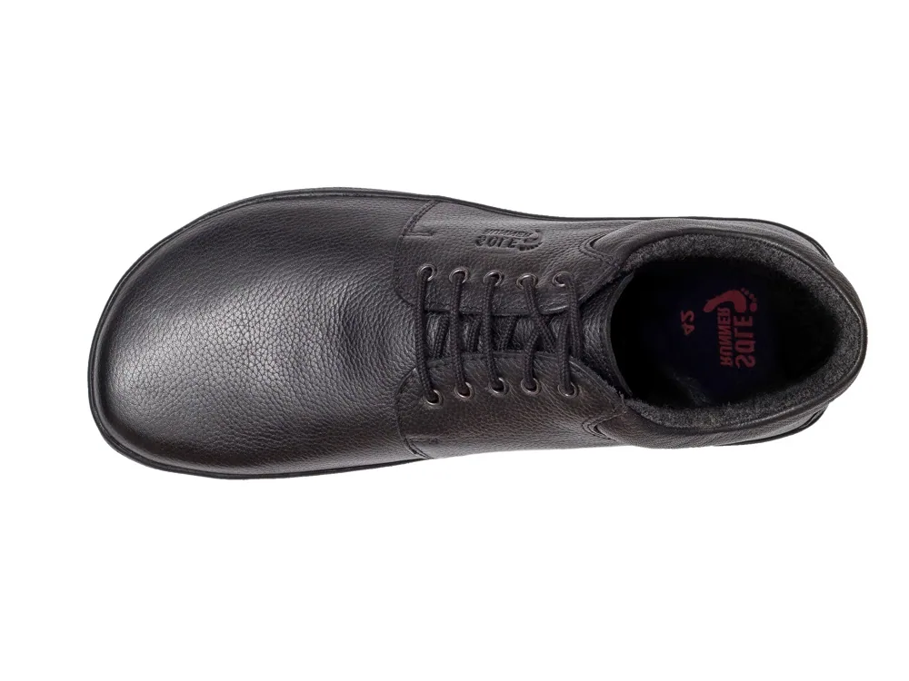 Зимние полуботинки Sole Runner Kari из чёрной гладкой кожи, фото 3