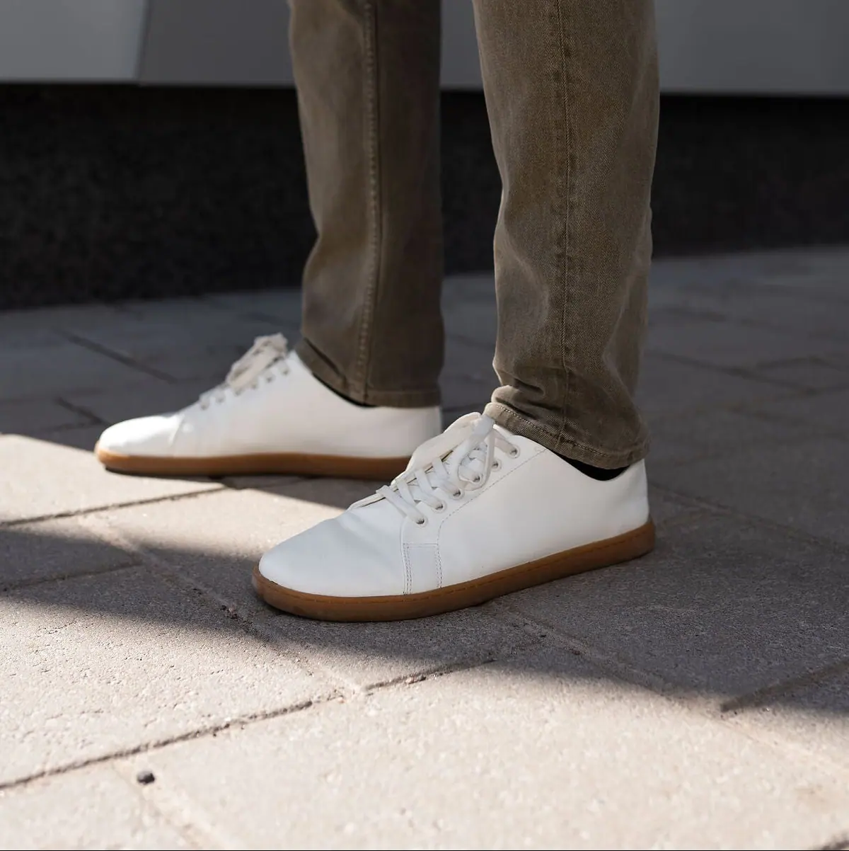 Босоногие кроссовки Feelgrounds Original Luxe — белый с бежевой подошвой, фото 2