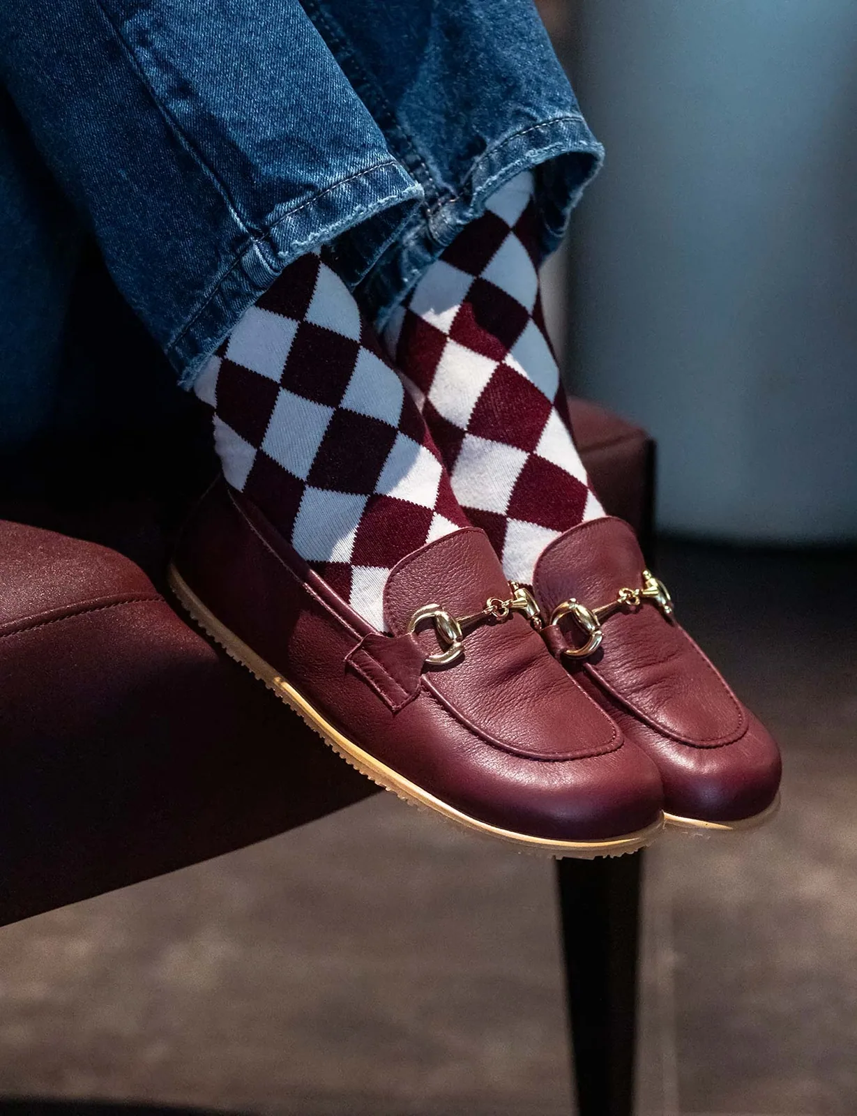 Женские мокасины SHUU Chic, бордовые, фото 2