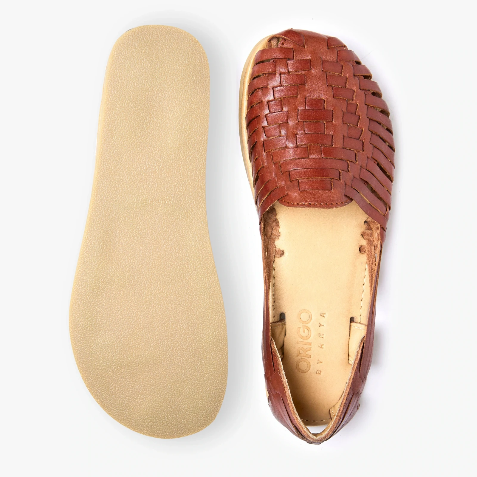 Босоногие сандалии Origo Huarache Slip-On by Anya — корица, фото 5