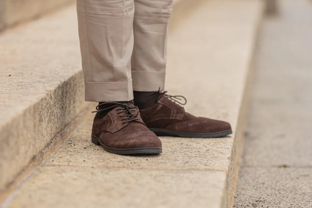 Мужские полуботинки ZAQQ BRIQ Brogue Velours Brown (коричневый цвет), фото 6