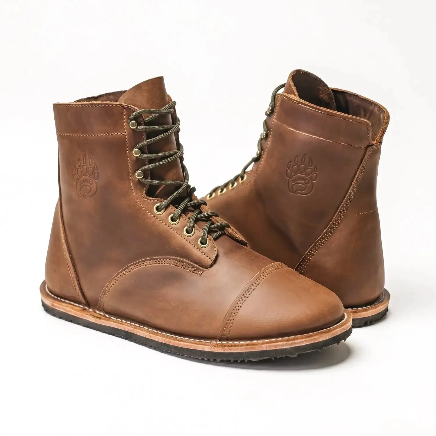 Босоногие кожаные ботинки Bearfoot Bruin-Patriot — коричневый Crazy Horse, фото 2