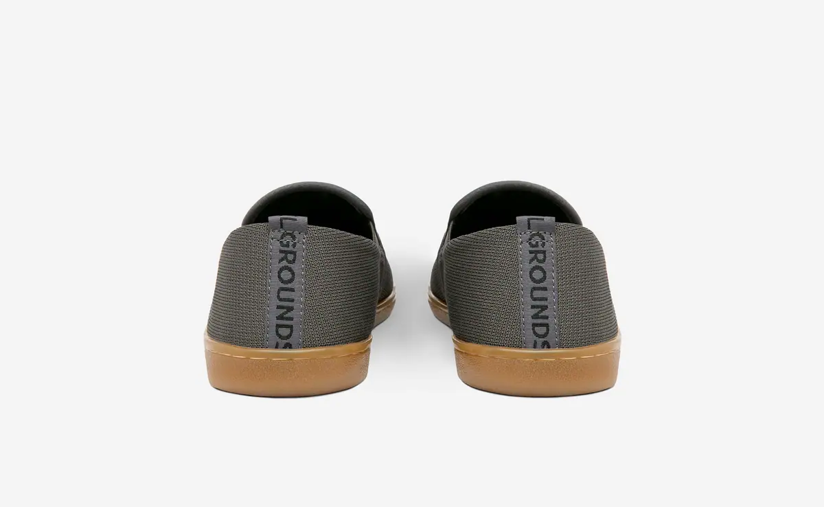 Босоногие слипоны Feelgrounds Droptop Knit — графитовый с бежевой подошвой, фото 5