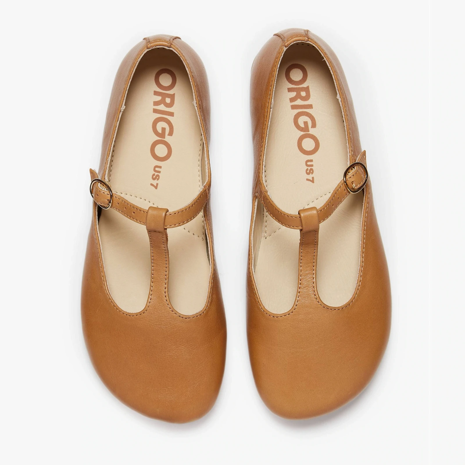 Босоногие туфли Origo Mary Jane T Strap — медовый, фото 6