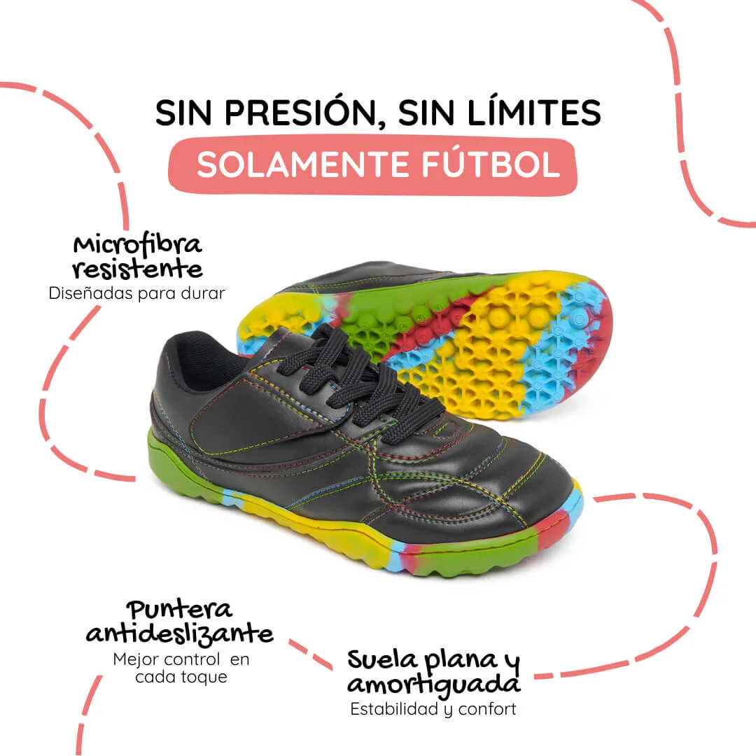 Детские футбольные ботинки Zapato Feroz «Amunt» — чёрный и разноцветный, фото 3