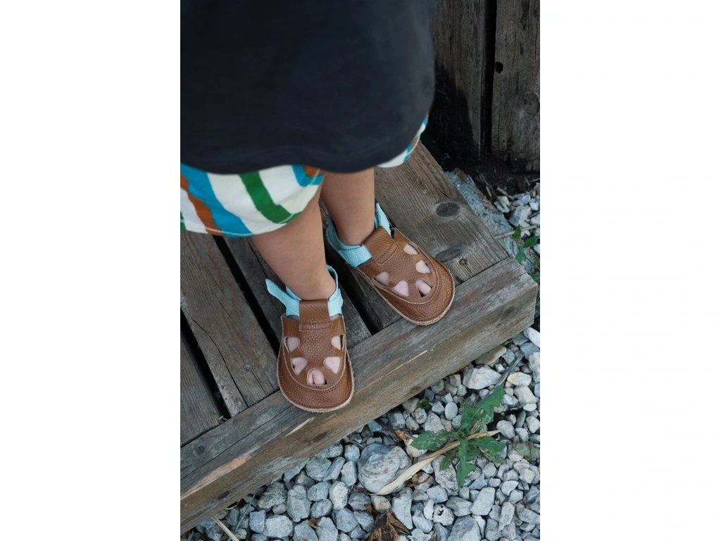 Сандалии Baby Bare Summer Perforation — синий, коричневый (детские)