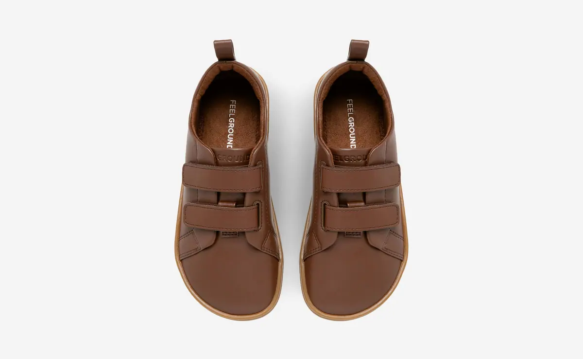 Детские босоногие кроссовки Feelgrounds Original Luxe Kids — ореховый с бежевой подошвой, фото 2
