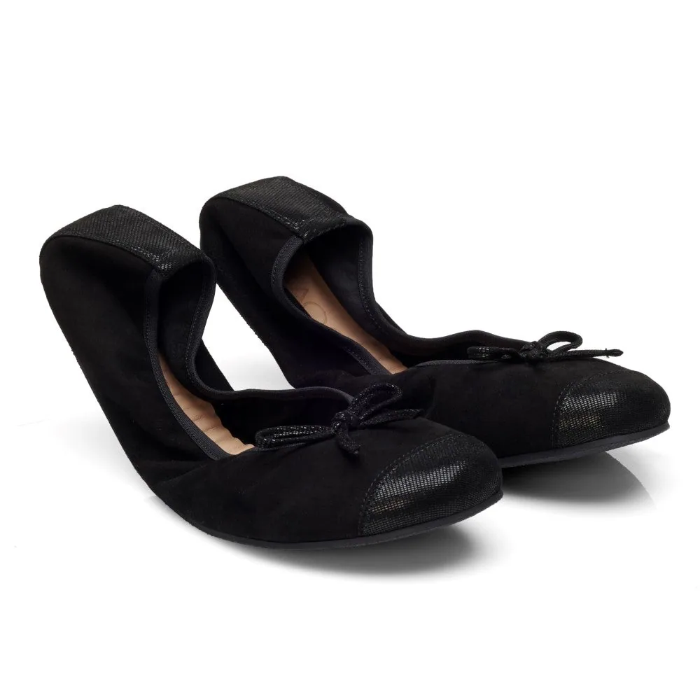 Женские балетки ZAQQ TWIST Velours Black (чёрный цвет) — фото 1 из 18