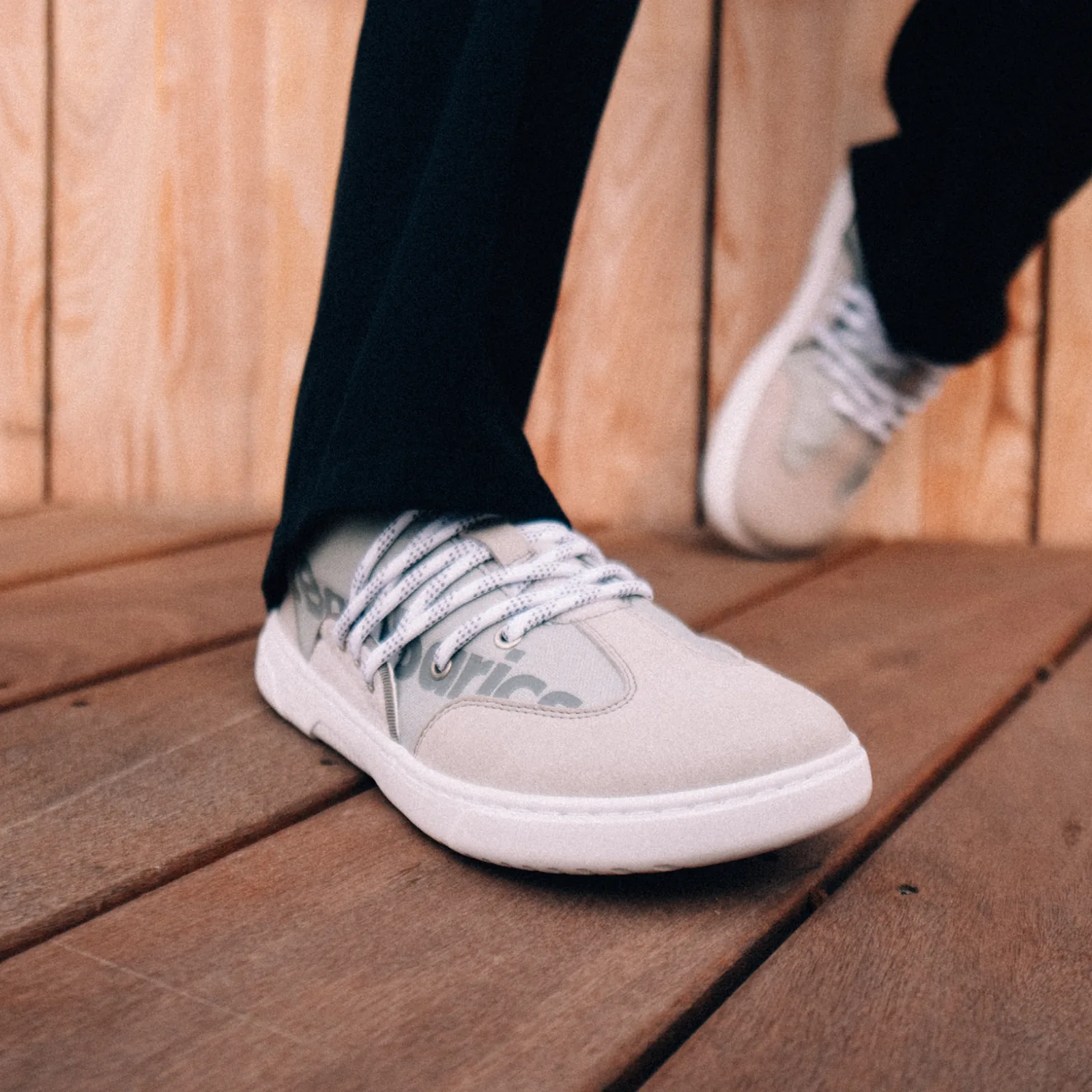 Босоногие кроссовки Barebarics Vibe — серые с белым, фото 5