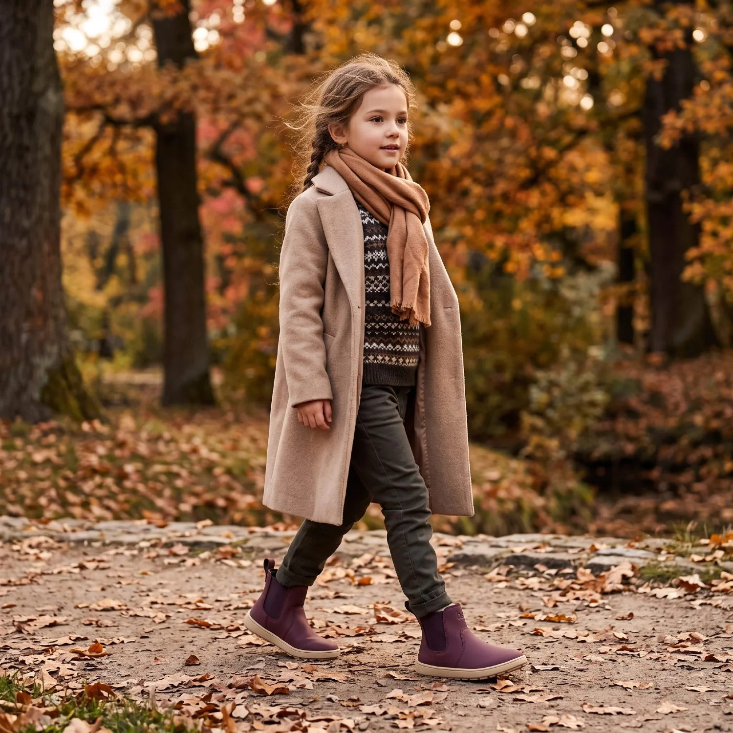 Детские босоногие челси Be Lenka Halla Kids — бордовые, фото 2