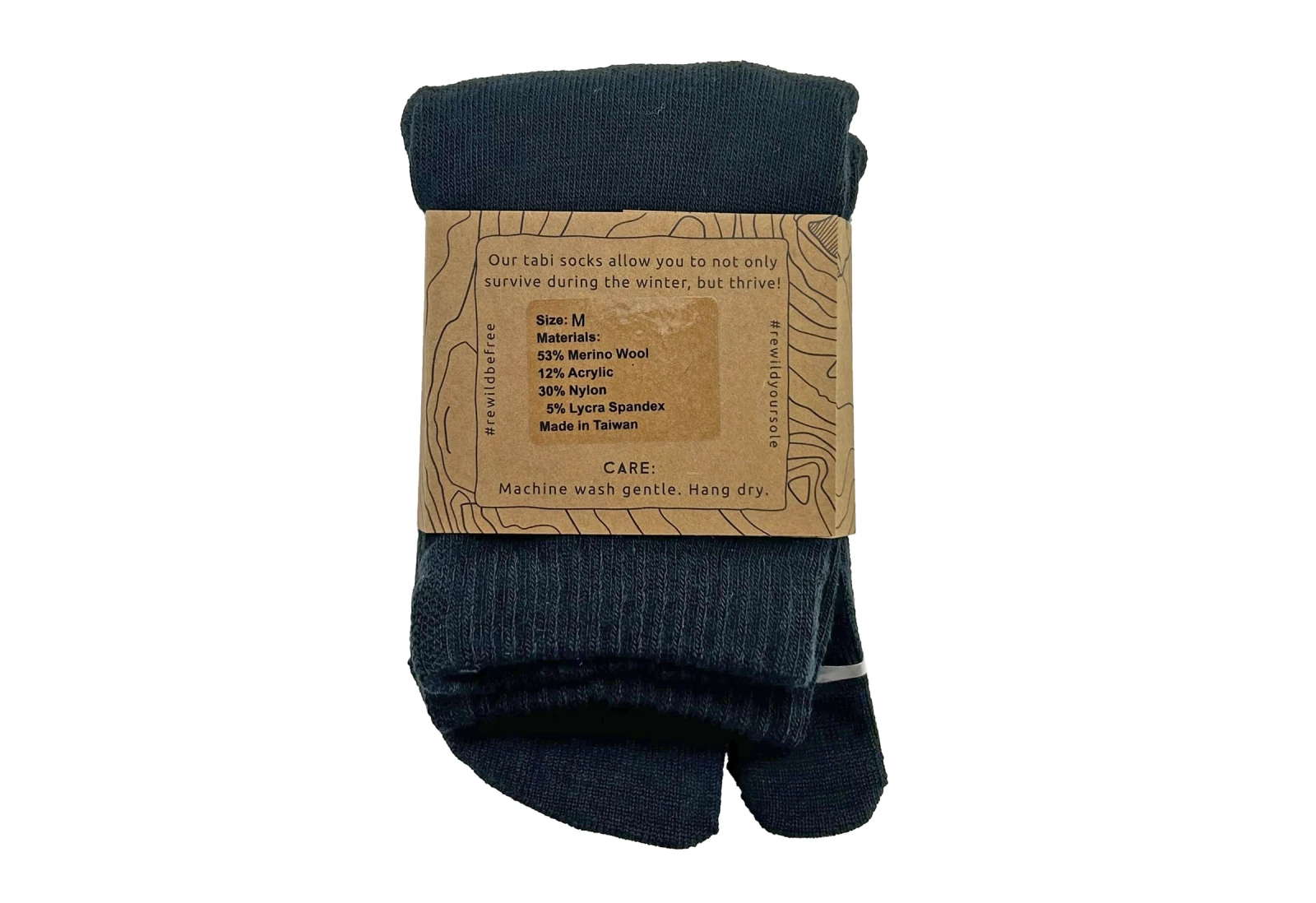 Носки Earth Runners Wool Tabi — чёрный, фото 2
