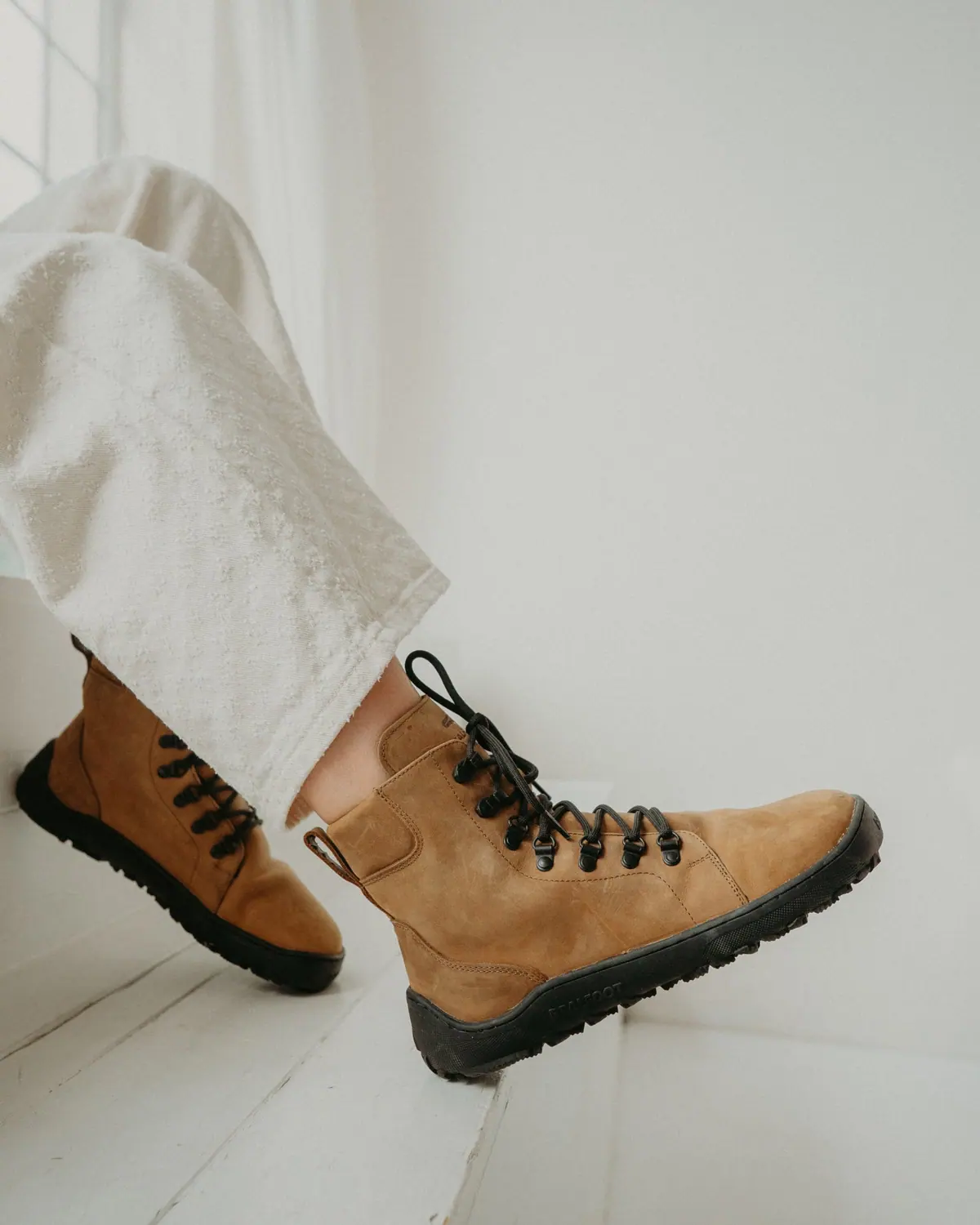 Босоногие ботинки Realfoot Farmer Winter TerrainGrip Light Brown, фото 2